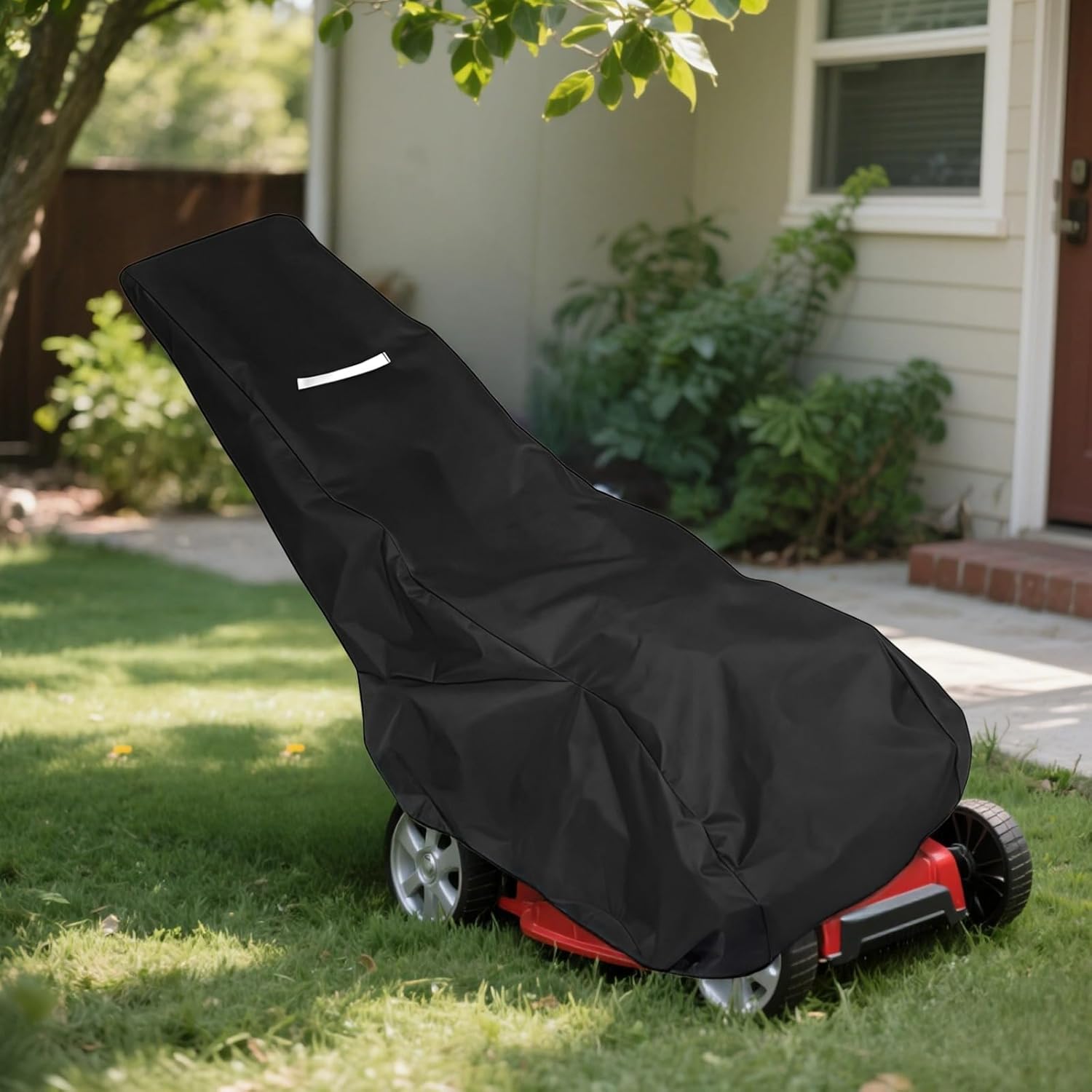 Lawn Mower Cover with Reflective Strips, Waterproof & Sunlight-Resistant, Fits Various Lawn Mower Models, Includes Storage Bag, Quality Oxford Fabric, 193 cm x 66 cm x 108 cm - Image 4