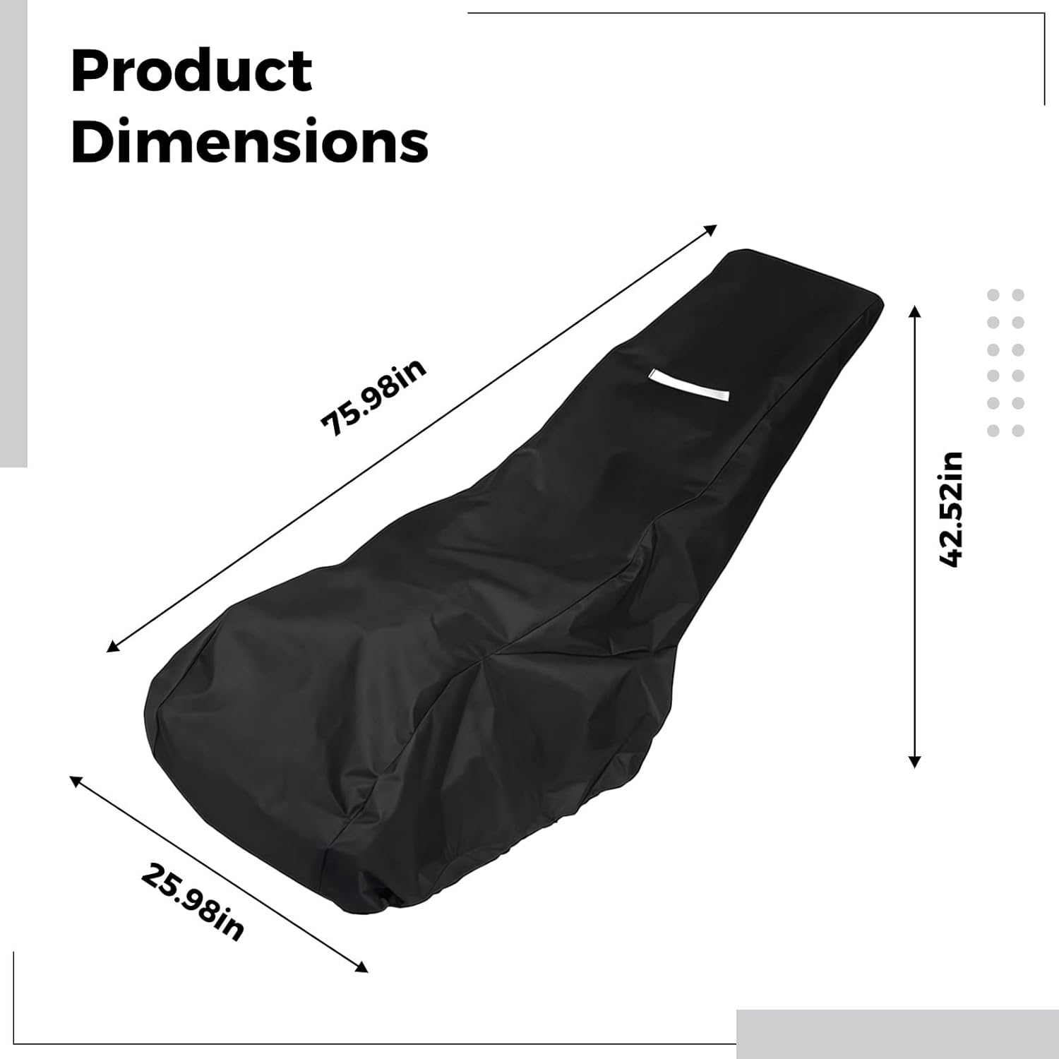 Lawn Mower Cover with Reflective Strips, Waterproof & Sunlight-Resistant, Fits Various Lawn Mower Models, Includes Storage Bag, Quality Oxford Fabric, 193 cm x 66 cm x 108 cm - 4