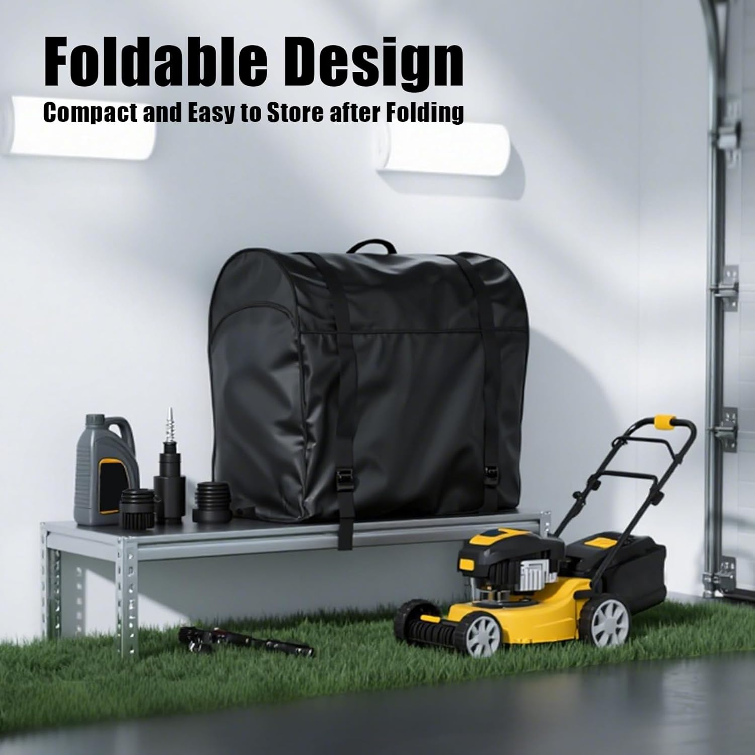 Universal Outdoors Lawn Mower Cover Can Effectively Prevent Water And Dust, Heavy Duty Polyester Oxford Covers Waterproof Dust Fit for All lawn mowers on the market - 5