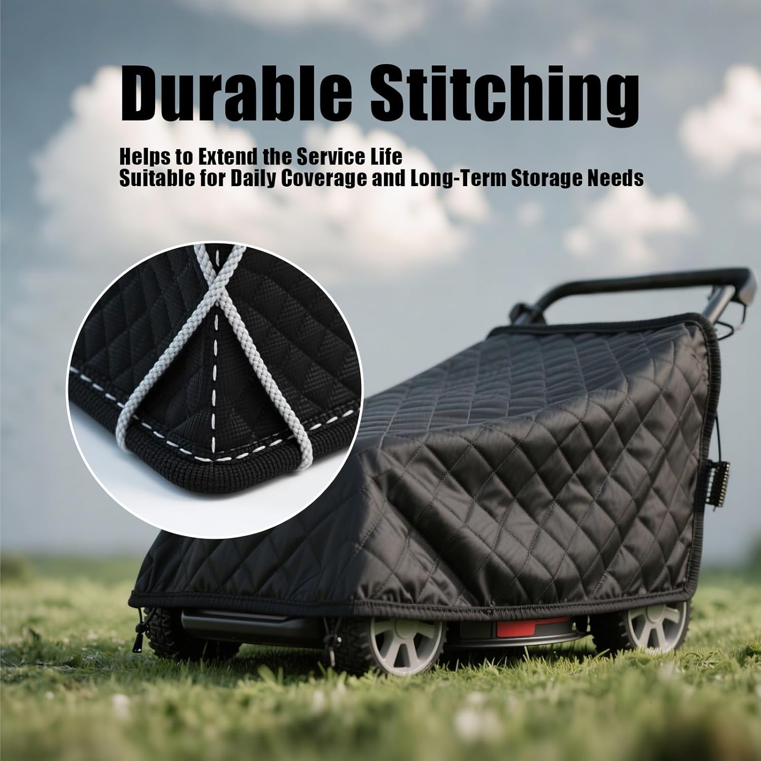 Universal Outdoors Lawn Mower Cover Can Effectively Prevent Water And Dust, Heavy Duty Polyester Oxford Covers Waterproof Dust Fit for All lawn mowers on the market - 7