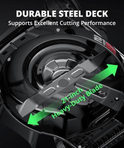 21-Inch 3-in-1 Gas Push Lawn Mower with 144cc 4-Stroke OHV Engine, 6-Position Adjustable Cutting Height, Large 1.4 Bushel Grass Catcher, Side Discharge & Mulching, Lightweight Easy Storage - 5