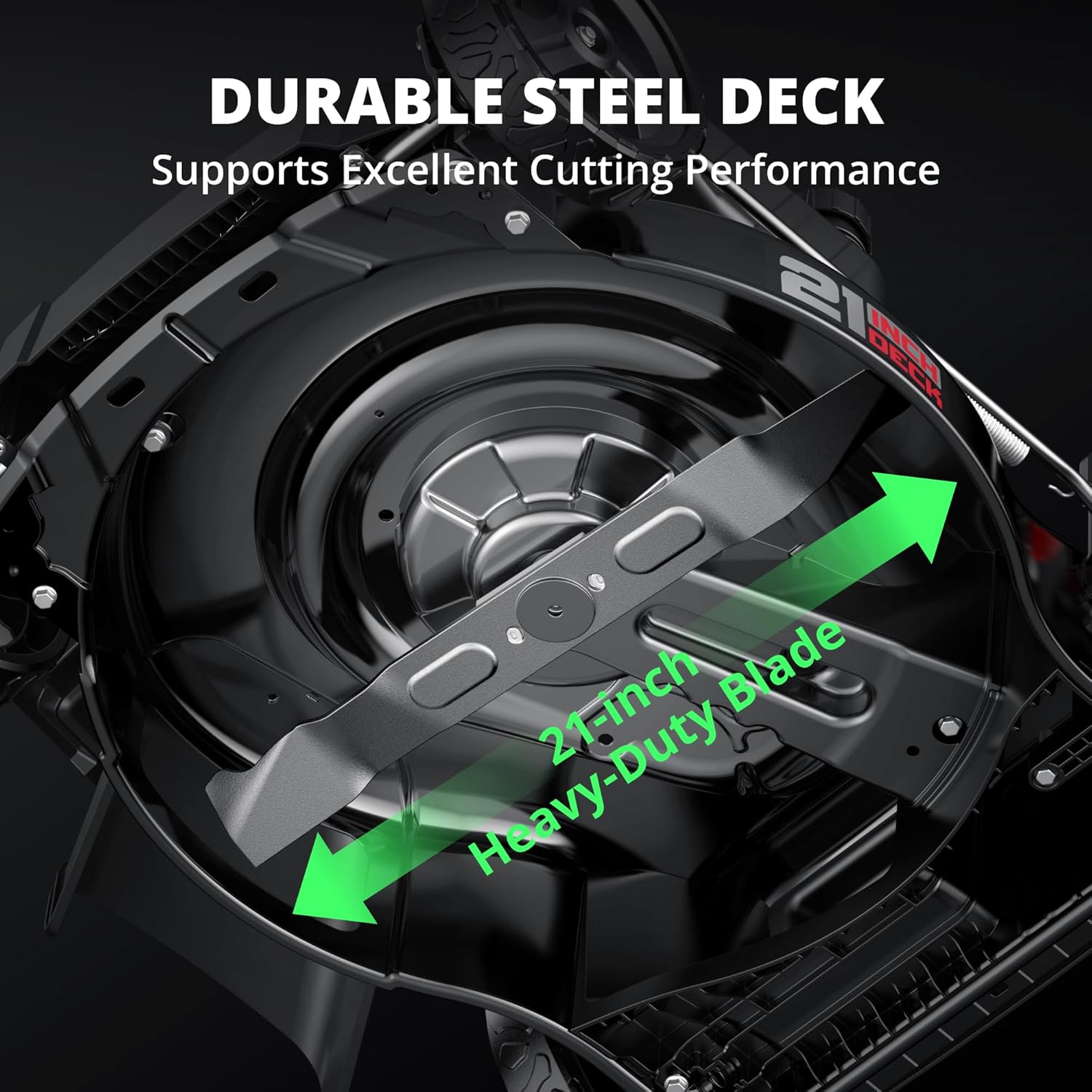 21-Inch 3-in-1 Gas Push Lawn Mower with 144cc 4-Stroke OHV Engine, 6-Position Adjustable Cutting Height, Large 1.4 Bushel Grass Catcher, Side Discharge & Mulching, Lightweight Easy Storage - 5