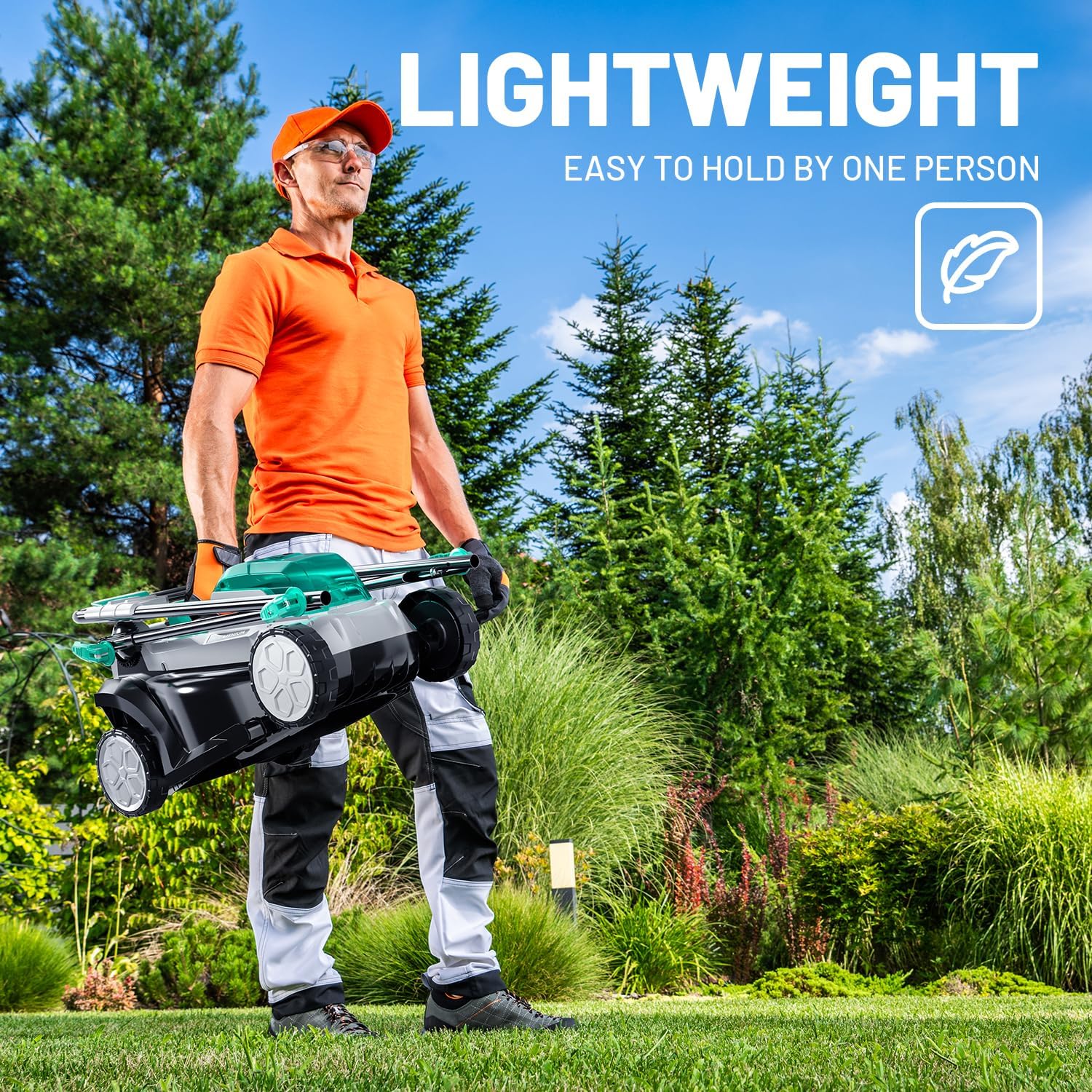 Litheli 13.1inch Electric Lawn Mower Cordless,Grass Cutter Machine for 1600 Sq.Ft.Lawnmower with Brushless Motor, 8 Gallon Capacity, Cutting Height from 1 to 2.5 in, Includes 1X4.0 Ah Battery - 5
