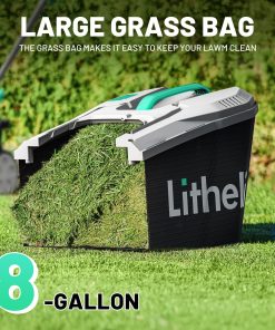 Litheli 13.1inch Electric Lawn Mower Cordless,Grass Cutter Machine for 1600 Sq.Ft.Lawnmower with Brushless Motor, 8 Gallon Capacity, Cutting Height from 1 to 2.5 in, Includes 1X4.0 Ah Battery - 6
