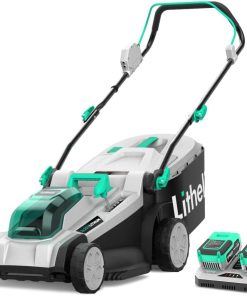 Litheli Cordless 17 Inch Electric Lawn Mower, 2 x 20V 4.0Ah Battery Powered Push Lawn Mowers with Brushless Motor, Battery & Charger Included - 1