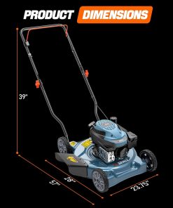SENIX 20 Gas Lawn Mower, 144 cc Gas Powered Lawnmower, 4-Cycle Engine Walk-Behind Push Lawn Mowers, 3 Position Height Adjustment for Yard and Garden, cortadora de pasto - 2