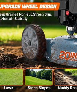 SENIX 20 Gas Lawn Mower, 144 cc Gas Powered Lawnmower, 4-Cycle Engine Walk-Behind Push Lawn Mowers, 3 Position Height Adjustment for Yard and Garden, cortadora de pasto - 6