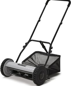 16 Push Reel Lawn Mower with Grass Catcher – Manual 5-Blade Hand Mower, Adjustable 3-Position Cutting Height, Lightweight & Eco-Friendly - 1