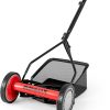 Goplus Manual Lawn Mower, 14 Inch 5-Blade Walk-Behind Cordless Grass Cutter with 7 Gallon Removable Grass Collect Bag, Adjustable Cutting Heights, Push Reel Lawn Mower for Yard, Garden - 1