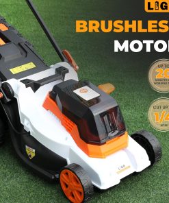 LIGO 40V Cordless Lawn Mower w-11Gal Bag & 2X4.0Ah Battery - 15 Brushless Motor, 6-Position Height - Walk-Behind Grass Catcher w-Patented Comb - 3