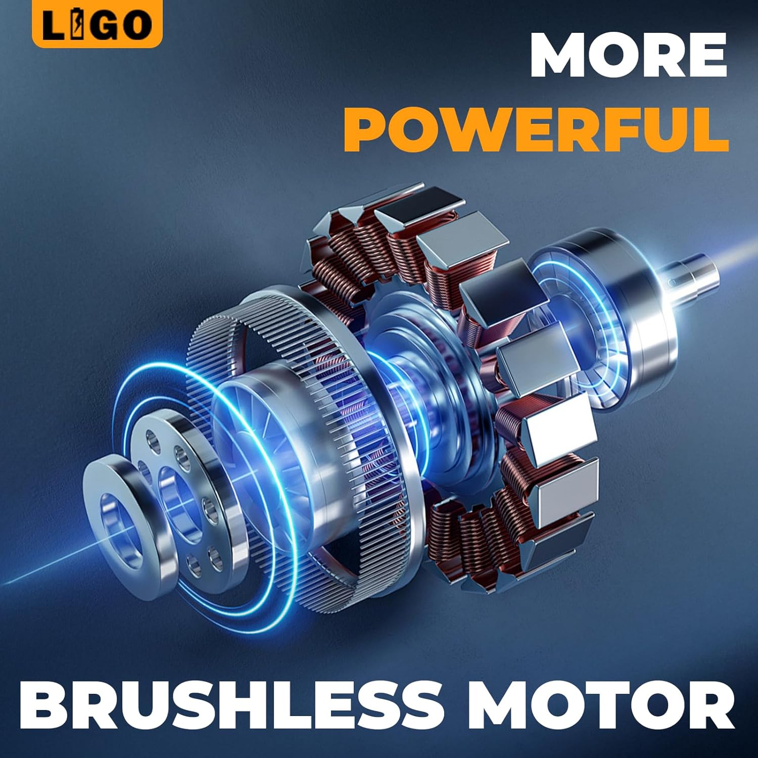 LIGO 40V Cordless Lawn Mower w-11Gal Bag & 2X4.0Ah Battery - 15 Brushless Motor, 6-Position Height - Walk-Behind Grass Catcher w-Patented Comb - 4