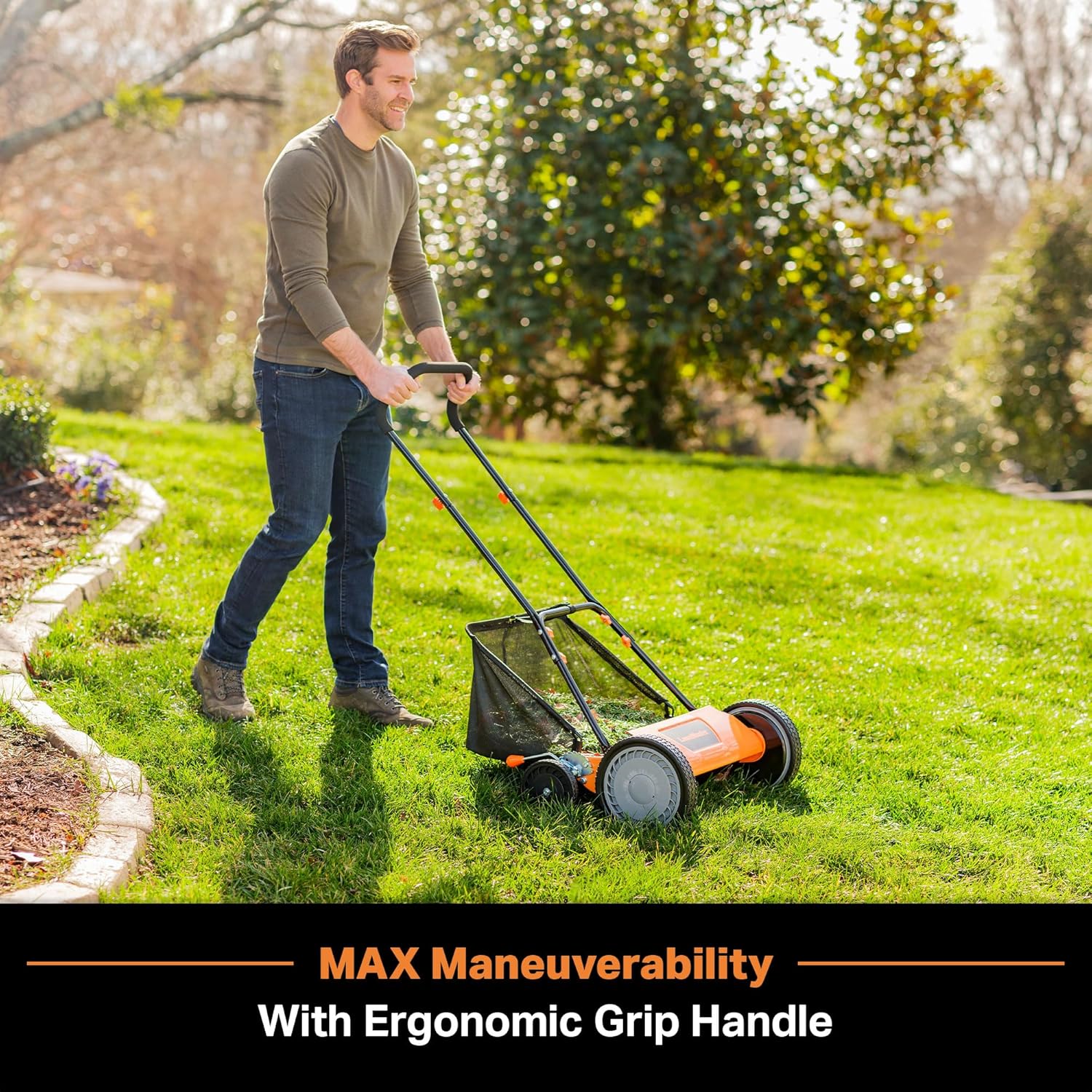 LawnMaster LMRM1801 Push Reel Lawn Mower 18-Inch 5-Blade - 2