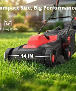 14-Inch 2IN1 Electric Lawn Mower, 12.5 Amp 1500W Corded Push Mower with 6-Position Height Adjustment, 10-Gallon Grass Catcher & Mulching Kit, Lightweight Lawn Mower for Small to Medium Yards - 7