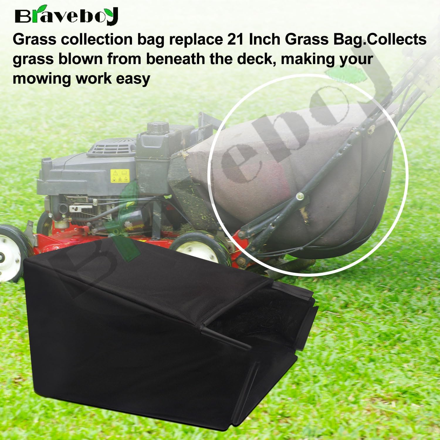 964-04007A 664-04007 Grass Bag Compatible with MTD Troy Bilt 21 Lawn Mower Grass Collection Bag for 664-04011 664-04027 664-04034 & More - (No Frames) - 2