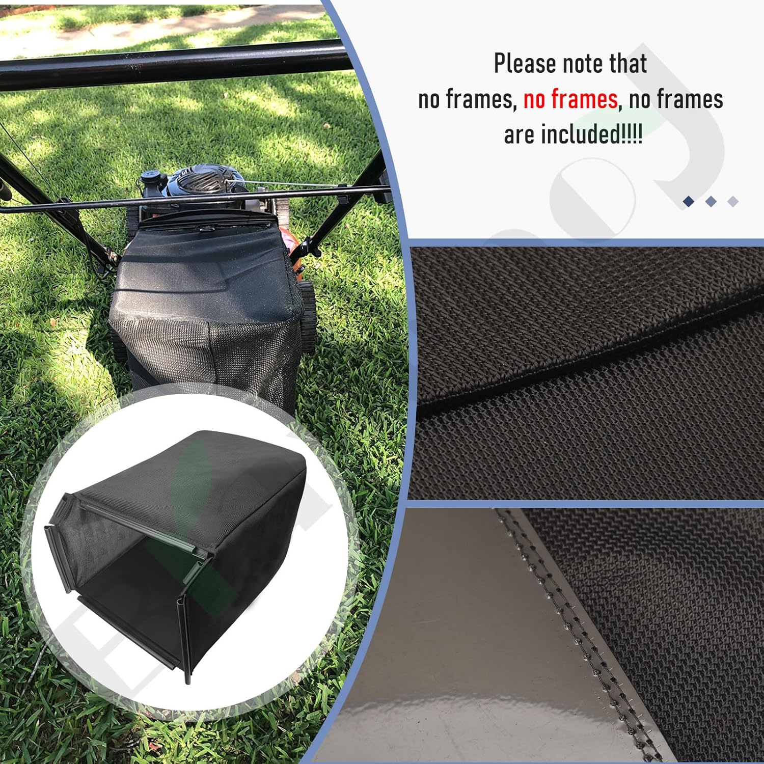 Braveboy Lawn Mower Bag 81320-VH7-D00 Fabric Grass Bag Compatible with HD HRX217 K1-K6 HMAA HXAA HYAA HZAA VKAA【No Framework Included】 Replaces 81320-VH7-000 - 6