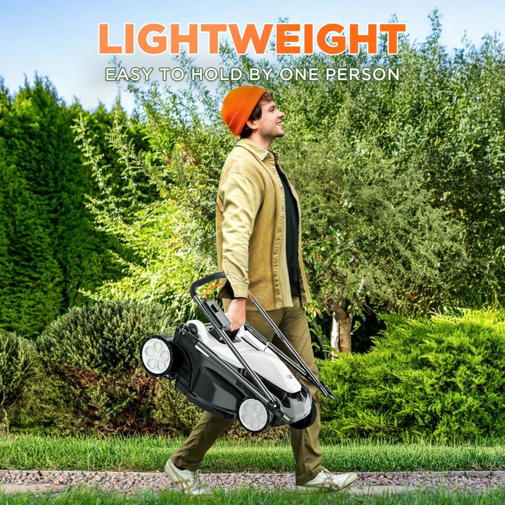 Litheli 40V 16 Electric Lawn Mower Cordless, Brushless Lawnmower with 6-Height Adjust, Portable & Lightweight Push Battery Powered Lawn Mower - 5