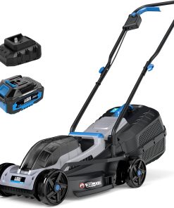 ROYAL GARDEN 13 Inch Lawn Mower Cordless Electric Walk Behind Push Mower with 5-Height Adjust Portable & Lightweight Push Battery Powered Lawn Mower - 1