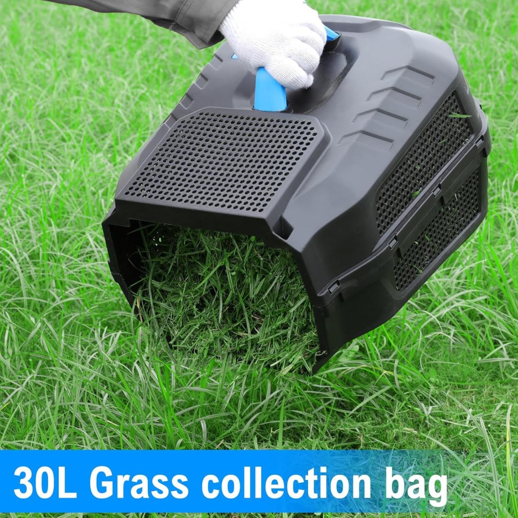 ROYAL GARDEN 13 Inch Lawn Mower Cordless Electric Walk Behind Push Mower with 5-Height Adjust Portable & Lightweight Push Battery Powered Lawn Mower - 6