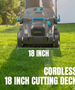 40V 18 inch Lawn Mower Cordless, Brushless Push Lawn Mower with 6-Position Cutting Height Adjustment, 2x4.0Ah Battery & Dual Charger Included - 4