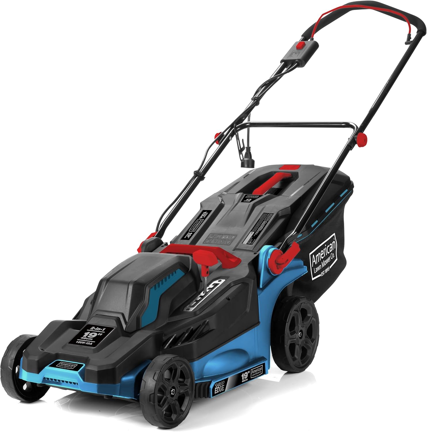 American Lawn Mower Company 51319 19-inch 13-Amp Corded Electric Push Lawn Mower with Grass Bag - 1