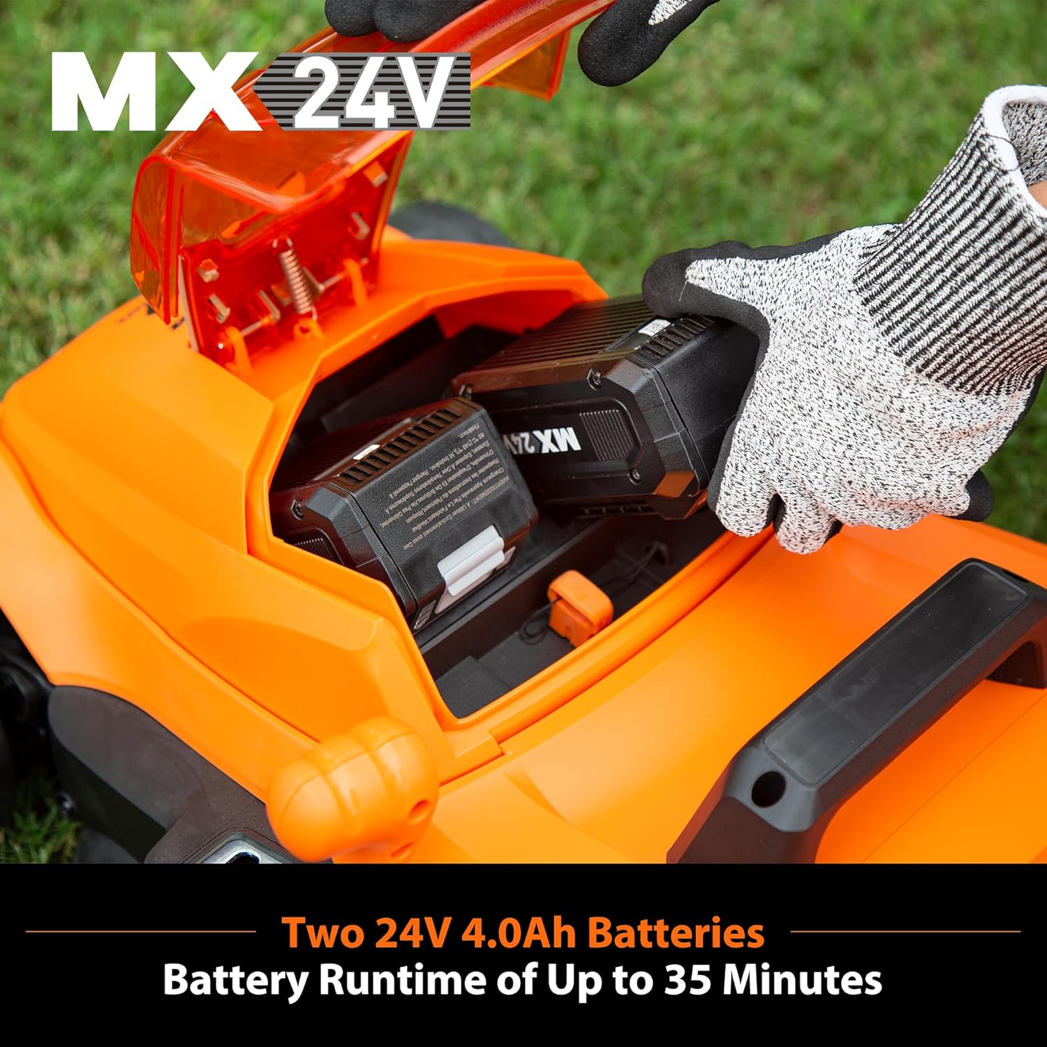 LawnMaster Lawn Mower, Brushless Cordless Lawn Mower 48V MAX 15-inch with 2X24V MAX 4.0Ah Battery and a Dual Charger-CLMF4815E - 2