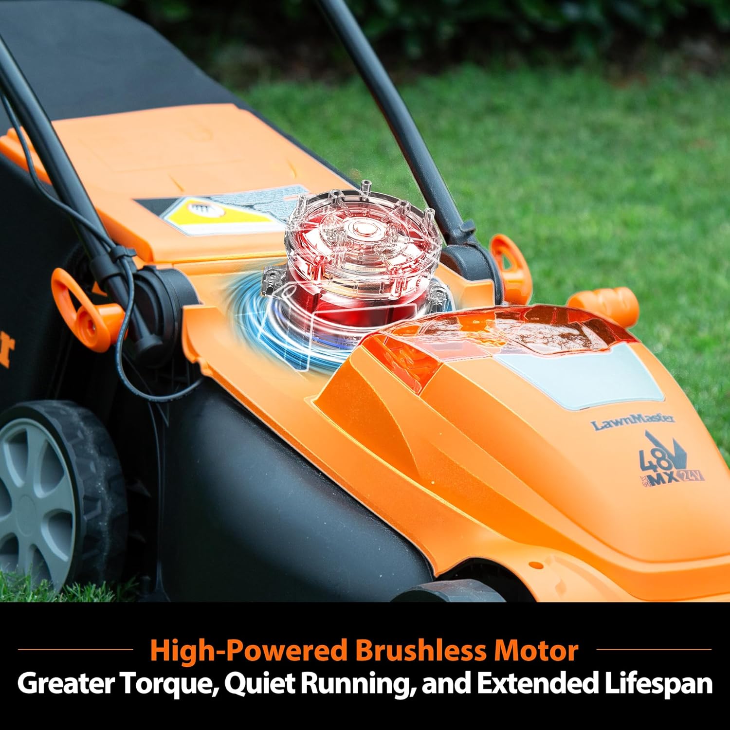 LawnMaster Lawn Mower, Brushless Cordless Lawn Mower 48V MAX 15-inch with 2X24V MAX 4.0Ah Battery and a Dual Charger-CLMF4815E - 3