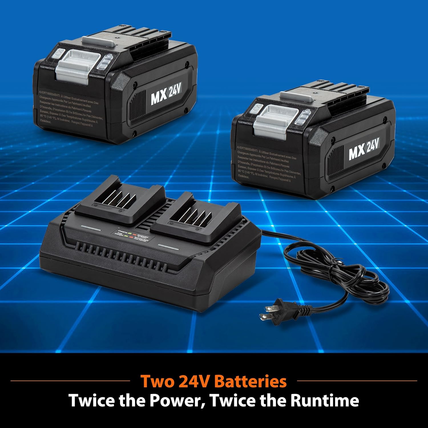 LawnMaster Lawn Mower, Brushless Cordless Lawn Mower 48V MAX 15-inch with 2X24V MAX 4.0Ah Battery and a Dual Charger-CLMF4815E - 9