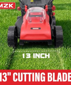 MZK 20V 13 Electric Lawn Mower, Brushless Cordless Lawn Mower with 4-Position Height Adjustment, Walk-Behind Push Mowers with 8 Gallon Grass Bag, 2 x 4.0Ah Batteries & Charger Included, LM13B8 - 4