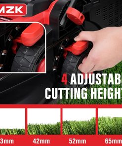 MZK 20V 13 Electric Lawn Mower, Brushless Cordless Lawn Mower with 4-Position Height Adjustment, Walk-Behind Push Mowers with 8 Gallon Grass Bag, 2 x 4.0Ah Batteries & Charger Included, LM13B8 - 6