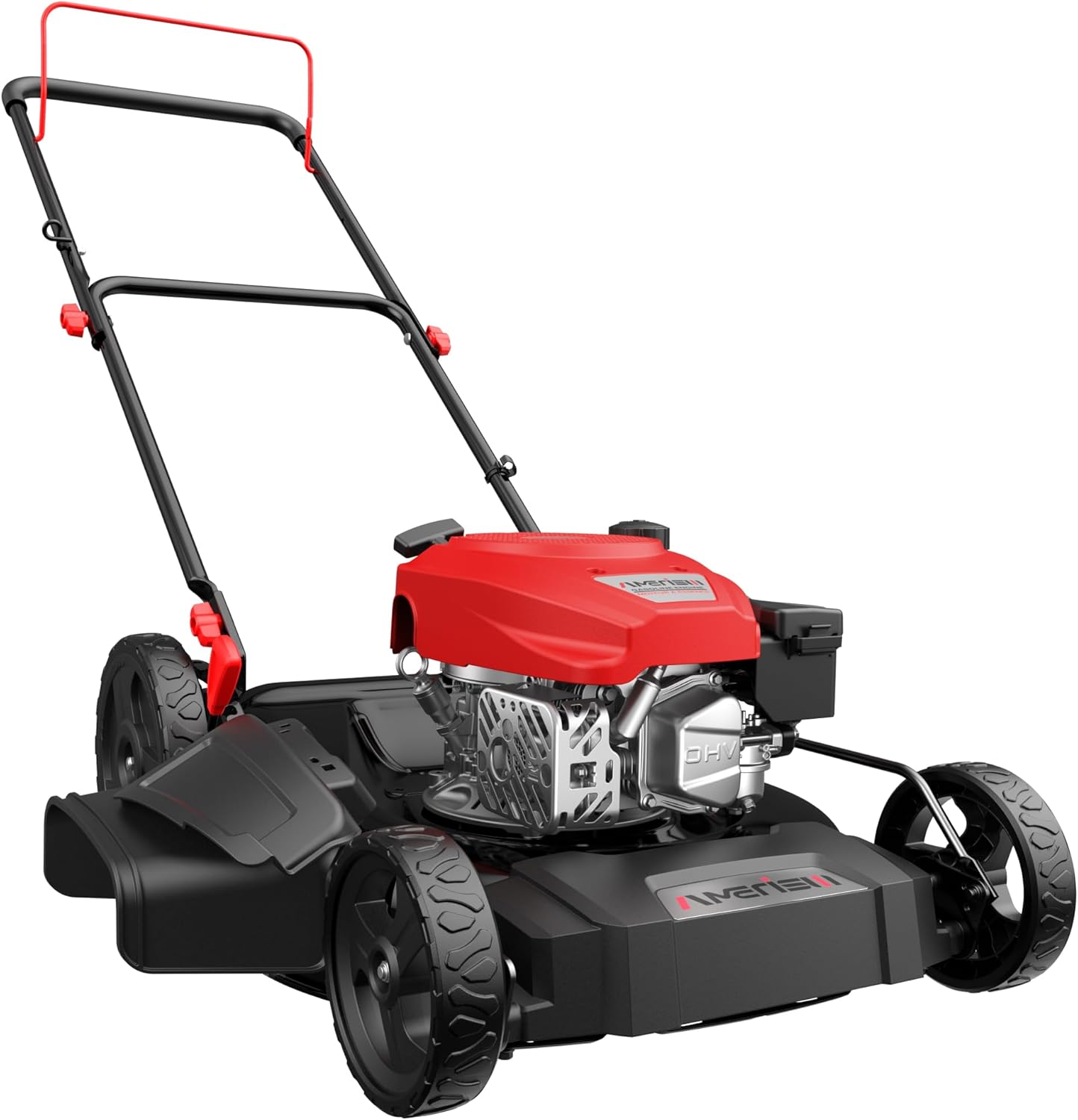 21 Inch Gas Push Lawn Mower, 2-in-1 Mulching & Side Discharge, 144cc 4-Stroke OHV Engine, 6-Position Height Adjustment, Lightweight Push Mower for Small to Medium Yards - 1