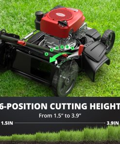 21 Inch Gas Push Lawn Mower, 2-in-1 Mulching & Side Discharge, 144cc 4-Stroke OHV Engine, 6-Position Height Adjustment, Lightweight Push Mower for Small to Medium Yards - 5