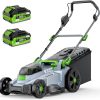 40V Cordless Lawn Mower, Electric Battery Powered 4.0Ah Walk Behind Lawnmower, 17” Cutting Width, 6-Position Height Adjustment, Bagging & Mulching Model, for Garden-Patio-Yark - 1