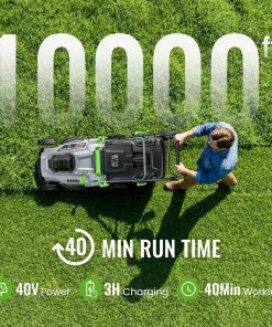 40V Cordless Lawn Mower, Electric Battery Powered 4.0Ah Walk Behind Lawnmower, 17” Cutting Width, 6-Position Height Adjustment, Bagging & Mulching Model, for Garden-Patio-Yark - 3