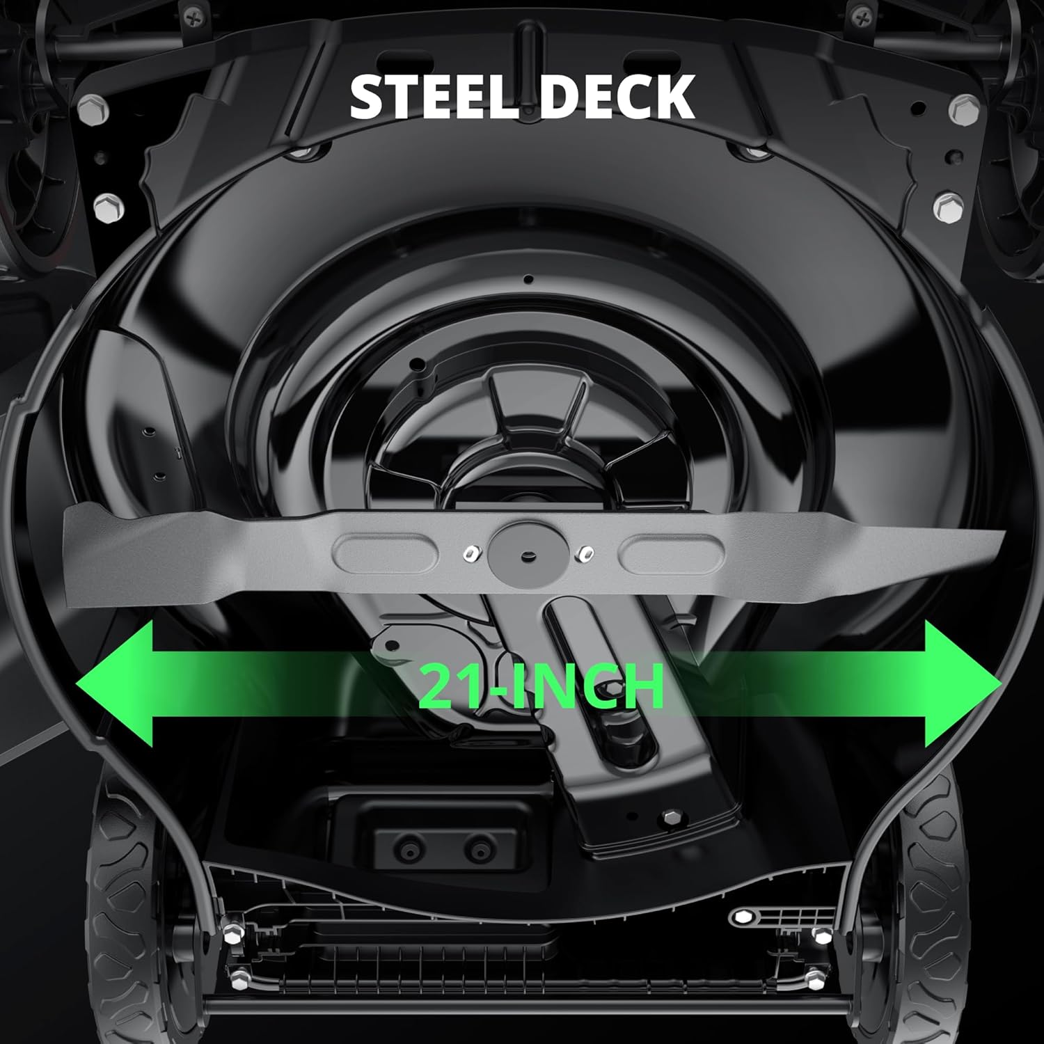 AMRISUN 21-Inch Self-Propelled Gas Lawn Mower for Large Yard, 170cc 4-Stroke Engine, 6-Position Adjustable Cutting Height, 3-in-1 Mulching, Side Discharge & Rear Bag for Garden Landscaping - 4