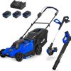 BILT HARD 17 40V Cordless Push Lawn Mower, 12 String Trimmer and Leaf Blower Combo Set, Electric Lawn Mower Set with 3 x 4.0Ah Batteries and Dual Charger - 1