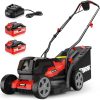 EWORK 40V Electric Lawn Mower Cordless, 14 Electric Push Mower with 2x4.0Ah Batteries & Charger, 3800RPM Motor, 6-Height Adjustment, 21Lbs Lightweight Battery Powered Lawnmower for Garden - 1