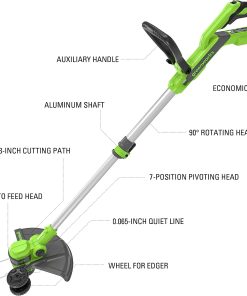 Greenworks 40V 20 Cordless Push Lawn Mower Bundle with Axial Leaf Blower(500 CFM - 120 MPH), 12 String Trimmer, 5Ah + 2Ah Batteries & Chargers - 3