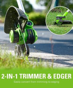 Greenworks 40V 20 Cordless Push Lawn Mower Bundle with Axial Leaf Blower(500 CFM - 120 MPH), 12 String Trimmer, 5Ah + 2Ah Batteries & Chargers - 4