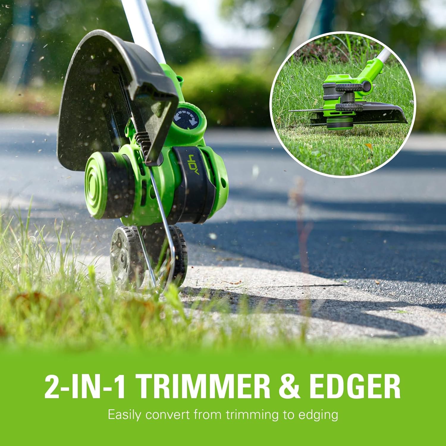 Greenworks 40V 20 Cordless Push Lawn Mower Bundle with Axial Leaf Blower(500 CFM - 120 MPH), 12 String Trimmer, 5Ah + 2Ah Batteries & Chargers - 4