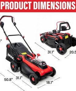MZK 40V 16 Electric Lawn Mower, 2-in-1 Brushless Cordless Lawn Mower, Walk-Behind Push Mowers with 5-Position Height Adjustment, 2 x 4.0Ah Batteries & Charger Included - 2