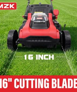 MZK 40V 16 Electric Lawn Mower, 2-in-1 Brushless Cordless Lawn Mower, Walk-Behind Push Mowers with 5-Position Height Adjustment, 2 x 4.0Ah Batteries & Charger Included - 4