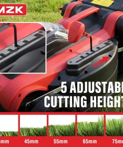 MZK 40V 16 Electric Lawn Mower, 2-in-1 Brushless Cordless Lawn Mower, Walk-Behind Push Mowers with 5-Position Height Adjustment, 2 x 4.0Ah Batteries & Charger Included - 5
