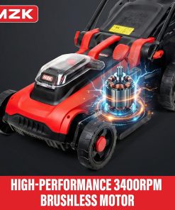 MZK 40V 16 Electric Lawn Mower, 2-in-1 Brushless Cordless Lawn Mower, Walk-Behind Push Mowers with 5-Position Height Adjustment, 2 x 4.0Ah Batteries & Charger Included - 6