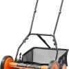 VEVOR Push Reel Lawn Mower 18 inch, 5 Blades Manual Push Mower No Motor, 1.37-2.44 in Adjustable Cutting Height, Walk-Behind Lawn Mowers with Grass Catcher Bag for Green Lawns - 1