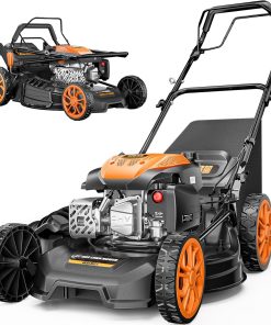 21 Self-Propelled Lawn Mower Gas, 170CC 4-in-1 Mulch-Rear Bag-Side Discharge-Rear Discharge, Walk-Behind Lawnmower with 7-Position Cutting Height, Foldable Gas Lawn Mowers - 1