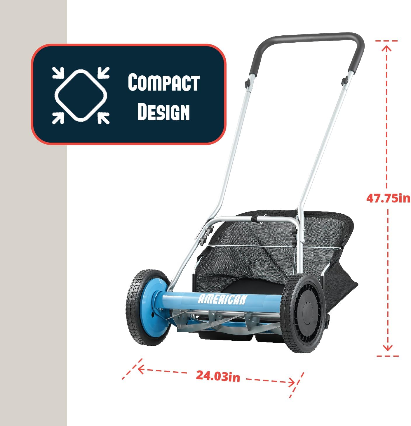 American Lawn Mower Company 1804-18 18-Inch 5-Blade Walk Behind Reel Lawn Mower with Grass Catcher - Image 4