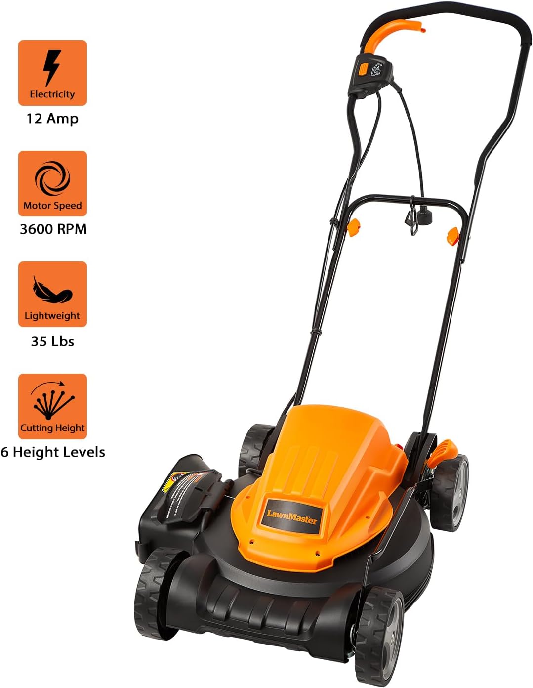 LawnMaster Electric Lawn Mower 12AMP 19-Inch ME1218X.01 - Image 4