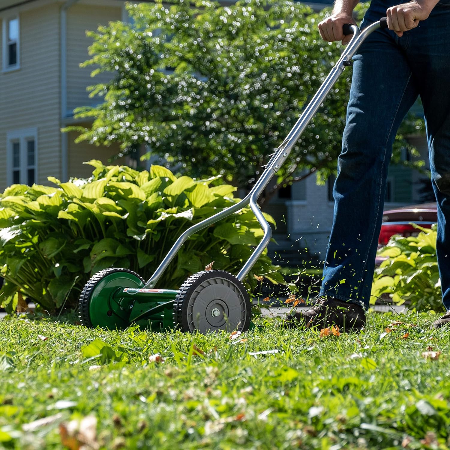 Scotts Outdoor Power Tools 304-14S 14-Inch 5-Blade Push Reel Lawn Mower, Green - Image 3