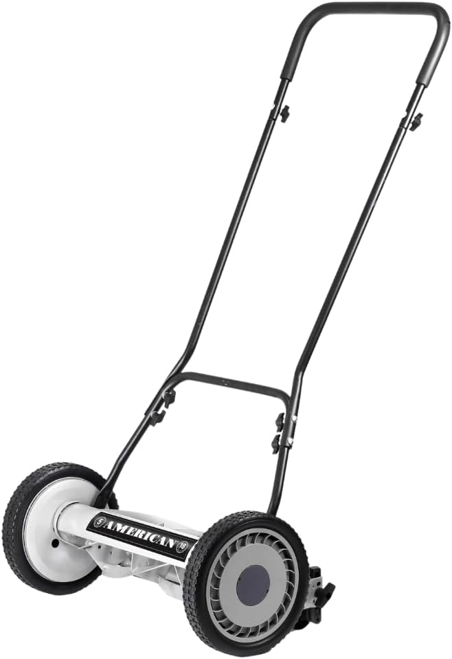 American Lawn Mower Company 1815-18 18-Inch 5-Blade Push Reel Lawn Mower, 18-Inch, 5-Blade, Black - 1