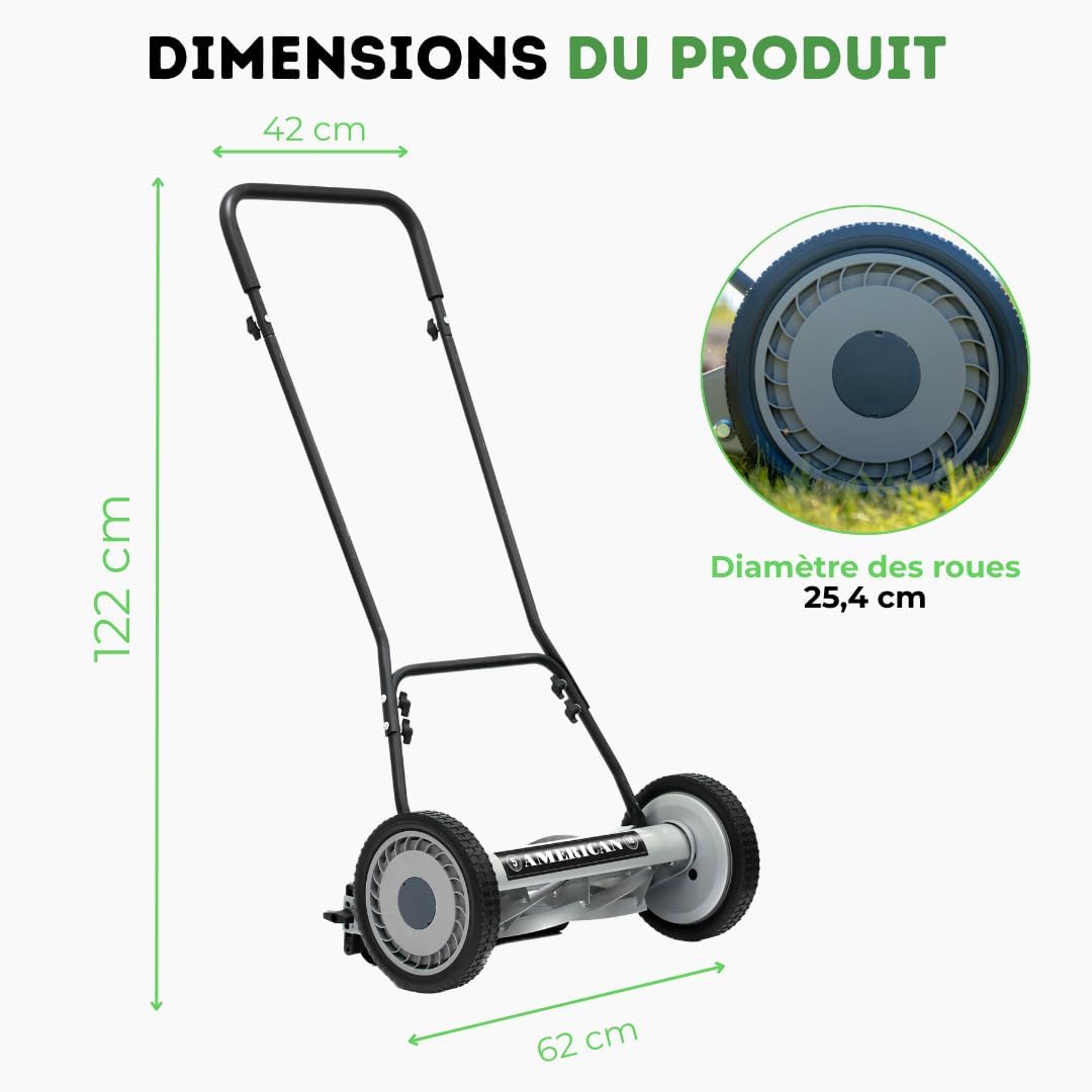 American Lawn Mower Company 1815-18 18-Inch 5-Blade Push Reel Lawn Mower, 18-Inch, 5-Blade, Black - Image 7